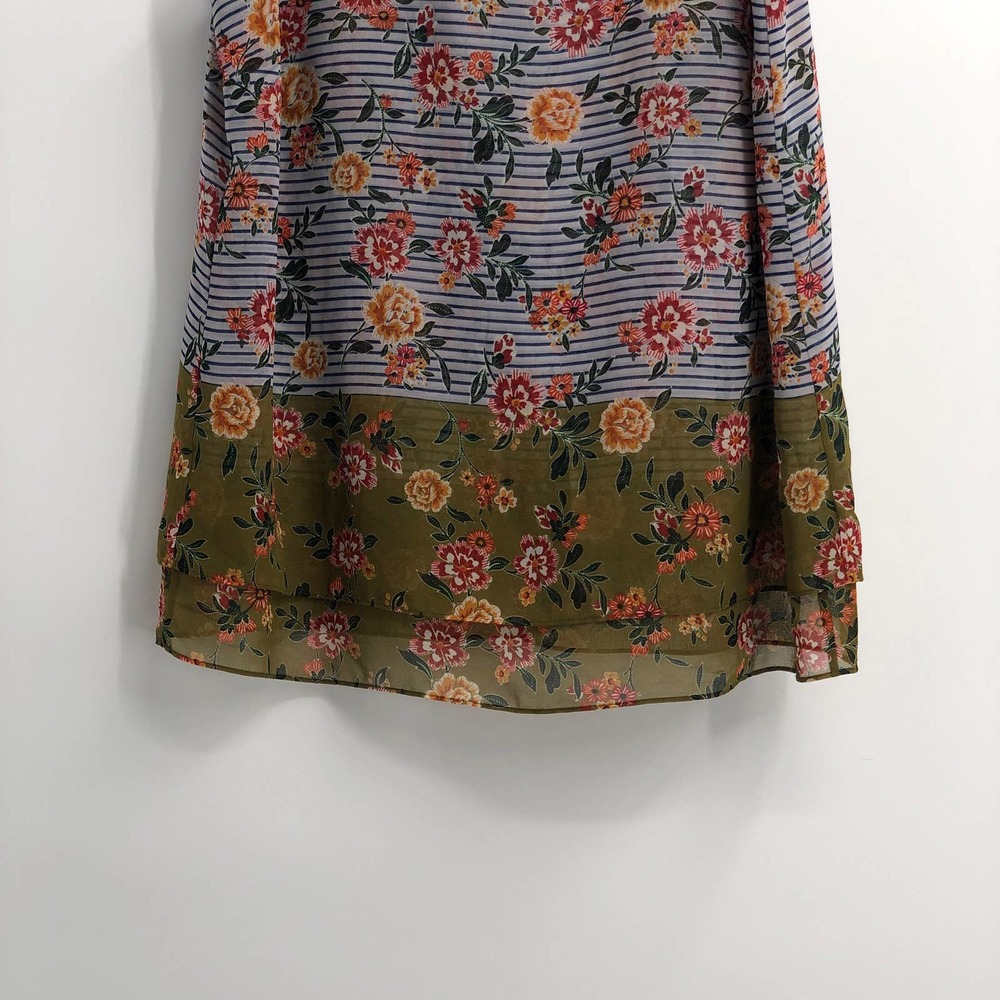 Cabi Blouse Floral Striped Sleeveless A-Line Scoop Neck Multicolored Medium - Picture 3 of 11